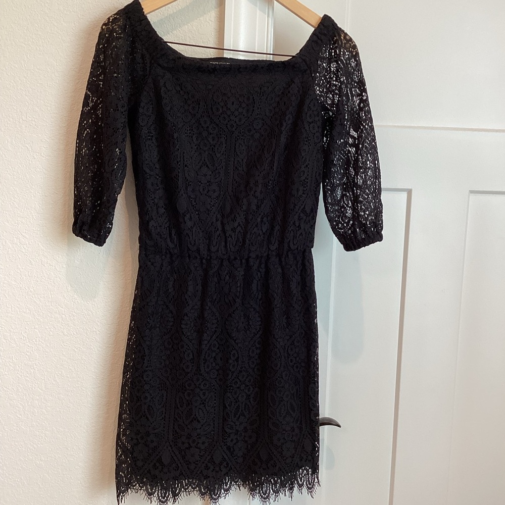 White House Black Market Off The
Shoulder Lace Mini Dress Black WHBM